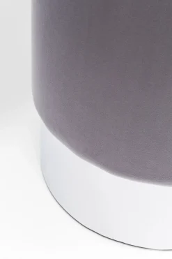 Sittpuff Cherry - Grå Sammet/Silver, Ø35cm - KARE Design