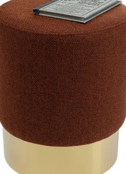 Sittpuff Cherry Lina - Brun, Mässing, Ø35cm - KARE Design