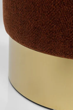 Sittpuff Cherry Lina - Brun, Mässing, Ø35cm - KARE Design