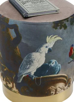 Sittpuff Cherry Parrot - Papegojmotiv/Mässing 32cm - KARE Design