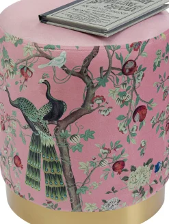 Sittpuff Cherry Peacock - Påfågelmotiv/Mässing 32cm - KARE Design