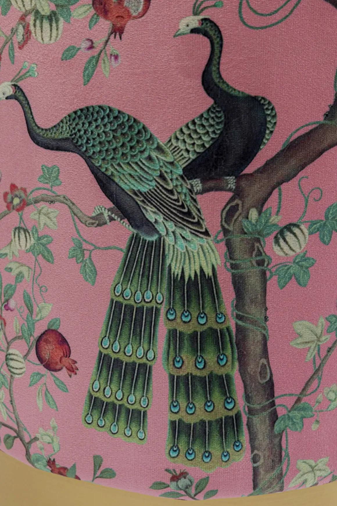Sittpuff Cherry Peacock - Påfågelmotiv/Mässing 32cm - KARE Design