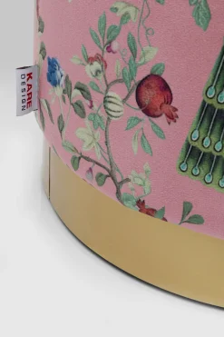 Sittpuff Cherry Peacock - Påfågelmotiv/Mässing 32cm - KARE Design