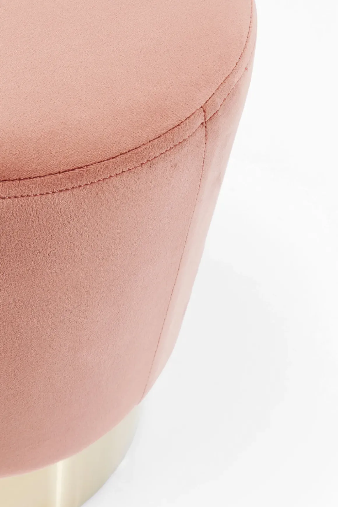 Sittpuff Cherry - Puderrosa Sammet/Mässing, Ø35cm - KARE Design