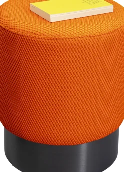 Sittpuff Jody - Orange Mesh, Svart, Ø35cm - KARE Design