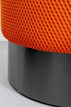 Sittpuff Jody - Orange Mesh, Svart, Ø35cm - KARE Design