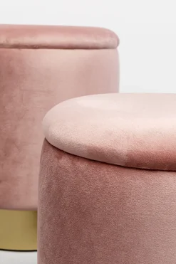 Sittpuff Med Förvaring Cherry - Rosa/Mässing (2/Set) - KARE Design