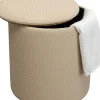 Sittpuff Venezia Storage - Flätad Beige, Ø40cm - KARE Design
