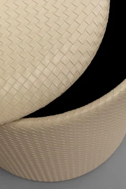 Sittpuff Venezia Storage - Flätad Beige, Ø40cm - KARE Design