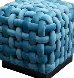 Sittpuff Weave Square - Blå, 47x47cm - KARE Design
