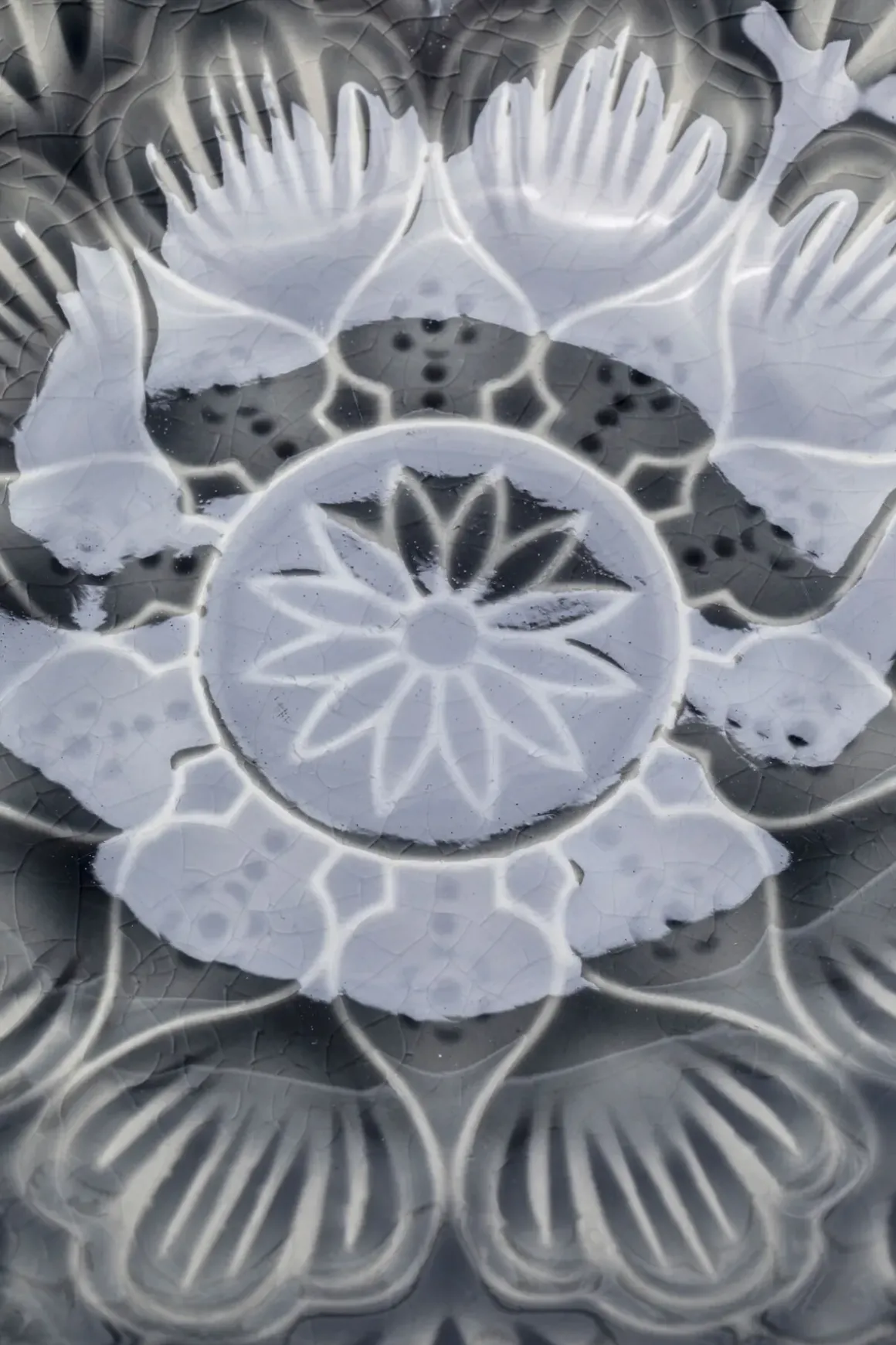 Skål Sicilia Mandala - Grå Keramik, Ø18cm - KARE Design