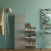 Skoskåp Caruso - Borstad Metall, 170x50cm - 5 Lådor - KARE Design