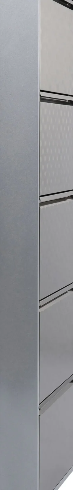 Skoskåp Caruso - Borstad Metall, 170x50cm - 5 Lådor - KARE Design