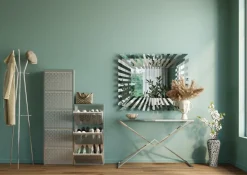 Skoskåp Caruso - Borstad Metall, 103x50cm - 3 Lådor - KARE Design