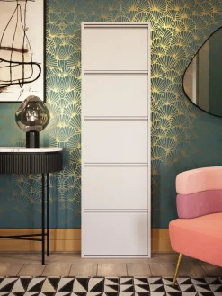 Skoskåp Caruso - Cream, 173x50cm - 5 lådor - KARE Design