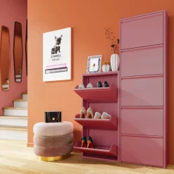 Skoskåp Caruso - Rosa, 170x50cm - 5 lådor - KARE Design
