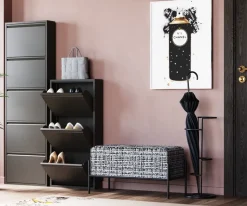 Skoskåp Caruso - Svart, 104x50cm - 3 lådor - KARE Design