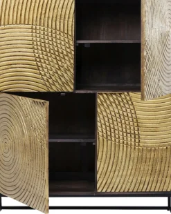 Skåp Circulo - Mört Trä/Matt Guldfinish, 150x120cm - KARE Design