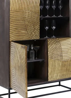 Skåp Circulo - Mört Trä/Matt Guldfinish, 150x120cm - KARE Design