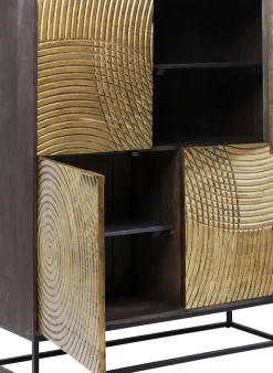 Skåp Circulo - Mört Trä/Matt Guldfinish, 150x120cm - KARE Design