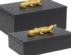 Skrin Crocodile - Svart (2/Set) - KARE Design