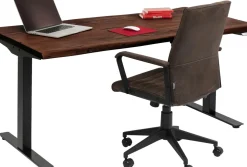 Skrivbord Harmony - Mörkt Trä/Svart - Höj/Sänkbart, 160cm - KARE Design