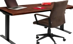 Skrivbord Harmony - Mörkt Trä/Svart - Höj/Sänkbart, 200cm - KARE Design
