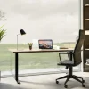 Skrivbord Jackie - Massiv Ek/Svart - Höj/Sänkbart, 160cm - KARE Design