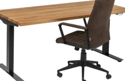 Skrivbord Jackie - Massiv Ek/Svart - Höj/Sänkbart, 160cm - KARE Design