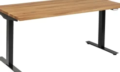 Skrivbord Jackie - Massiv Ek/Svart - Höj/Sänkbart, 160cm - KARE Design