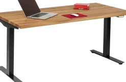Skrivbord Jackie - Massiv Ek/Svart - Höj/Sänkbart, 160cm - KARE Design