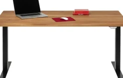 Skrivbord Jackie - Massiv Ek/Svart - Höj/Sänkbart, 160cm - KARE Design