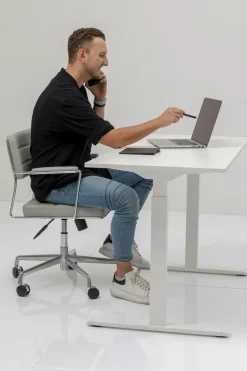 Skrivbord Office - Vit/Vit Höj/Sänkbart, 160cm - KARE Design