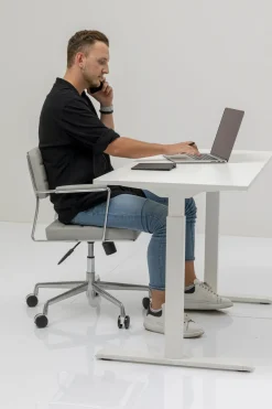 Skrivbord Office - Vit/Vit Höj/Sänkbart, 160cm - KARE Design