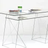 Skrivbord Polar - Glas/Krom, 135cm - KARE Design