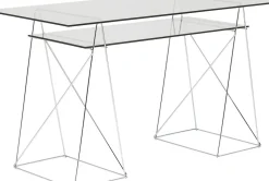 Skrivbord Polar - Glas/Krom, 135cm - KARE Design