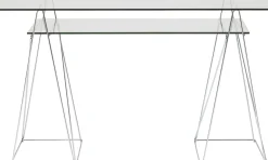 Skrivbord Polar - Glas/Krom, 135cm - KARE Design