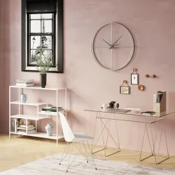 Skrivbord Polar - Glas/Krom, 135cm - KARE Design