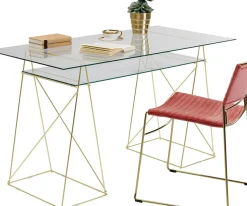 Skrivbord Polar - Glas/Mässing, 135cm - KARE Design