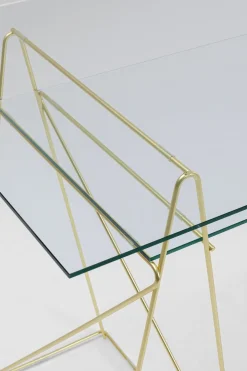 Skrivbord Polar - Glas/Mässing, 135cm - KARE Design