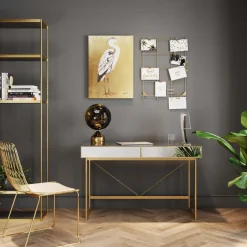 Skrivbord Soran - Spegelglas/Guld, 120x50cm - KARE Design