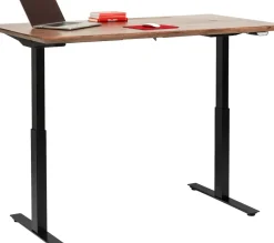 Skrivbord Symphony - Mörkt Trä/Svart Höj/Sänkbart, 160cm - KARE Design