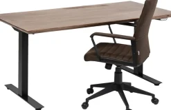 Skrivbord Symphony - Mörkt Trä/Svart Höj/Sänkbart, 160cm - KARE Design