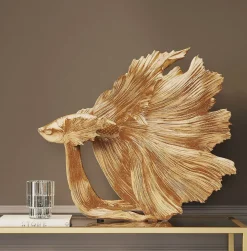 Skulptur Betta Fish - Dekorfigur Guld Fisk, 34cm - KARE Design