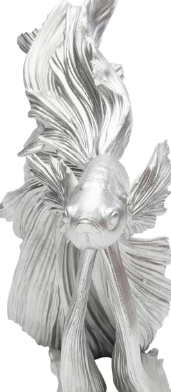 Skulptur Betta Fish - Dekorfigur Silver Fisk, 34cm - KARE Design