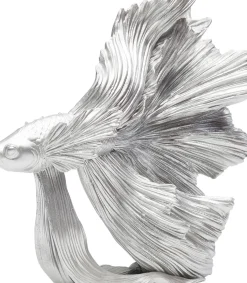 Skulptur Betta Fish - Dekorfigur Silver Fisk, 34cm - KARE Design