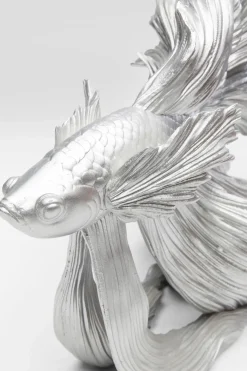 Skulptur Betta Fish - Dekorfigur Silver Fisk, 34cm - KARE Design