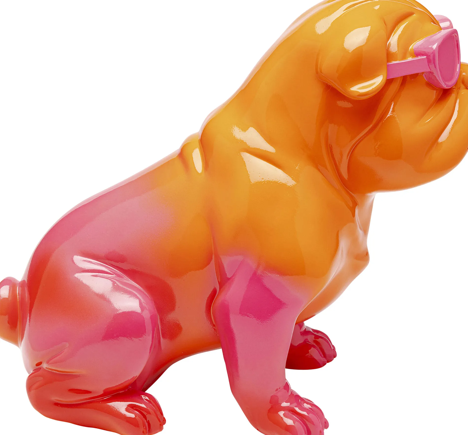 Skulptur Fashion Dog - Orange/Guld, 37cm - KARE Design