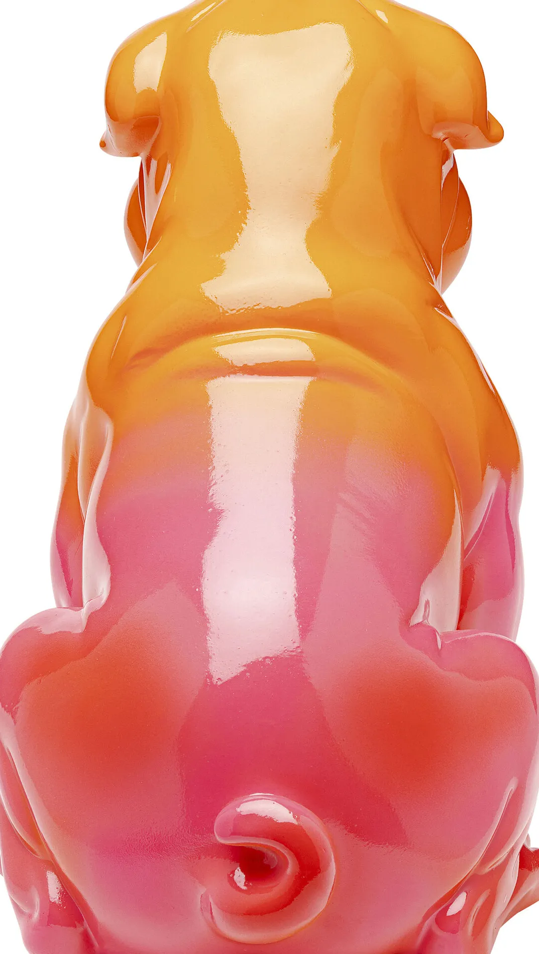 Skulptur Fashion Dog - Orange/Guld, 37cm - KARE Design