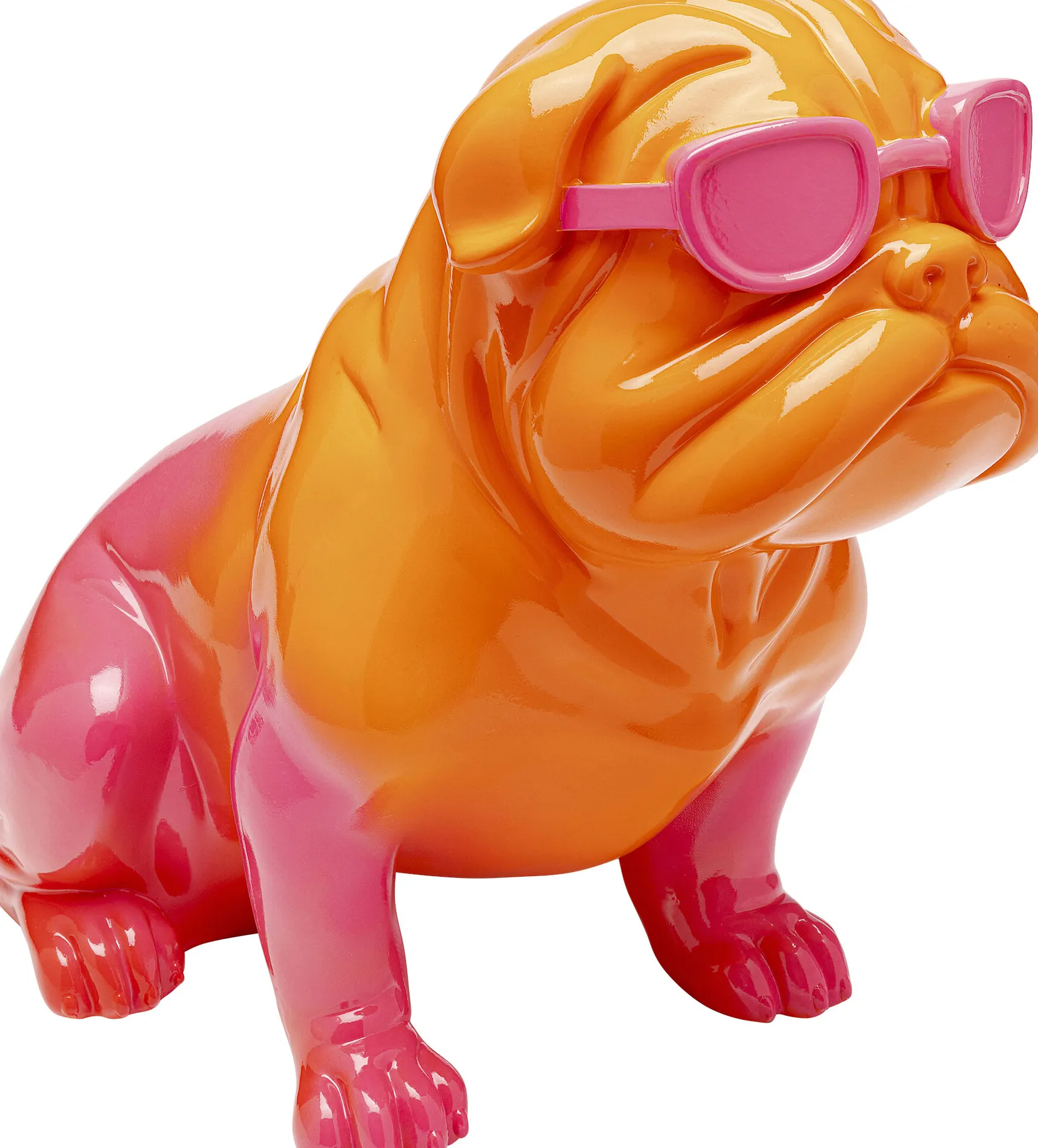 Skulptur Fashion Dog - Orange/Guld, 37cm - KARE Design